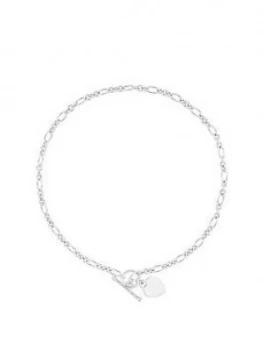 Image of Simply Silver Belcher T-Bar Heart Necklace