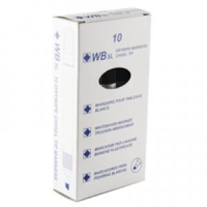 Image of Nice Price Black Whiteboard Markers Chisel Tip Pack of 10 WX26035