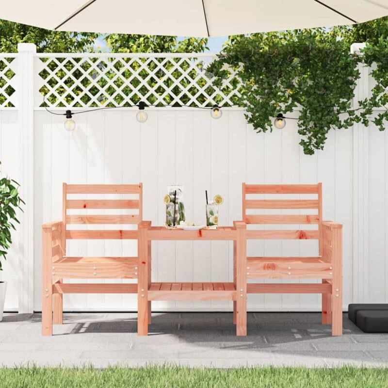 Image of VIDAXL Garden Bench with Table 2-Seater Solid Wood Douglas vidaXL 8720845809188
