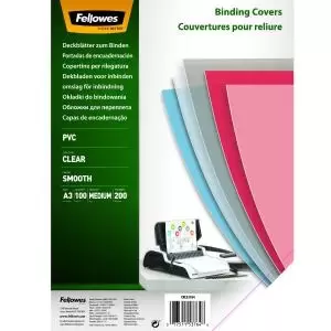 Image of Fellowes PVC A3 Clear Cover 200 Micron Pack of 100 33038J
