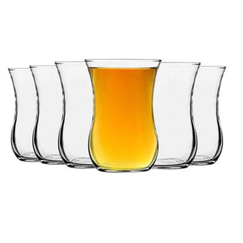 Image of LAV Klasik Glass Tea Cup Set 115ml Pack of 6 Clear