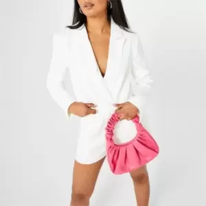 image of Missguided Crop Tailored Blazer - White