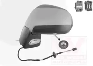 Image of VAN WEZEL Wing mirror PEUGEOT 4076817 Outside mirror,Side mirror,Door mirror,Side view mirror,Offside wing mirror