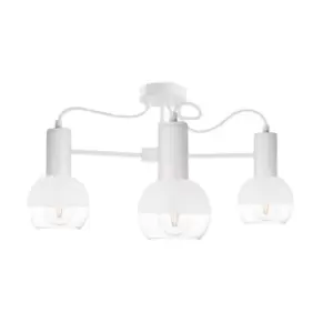 Image of Arne Multi Arm Semi Flush Ceiling Light White, 60cm, 3x E27