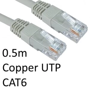 Image of RJ45 (M) to RJ45 (M) CAT6 0.5m Grey OEM Moulded Boot Copper UTP Network Cable