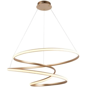 Image of Merano Lighting - Merano Imola Pendant Ceiling Light Satin Gold Paint & White Silicone