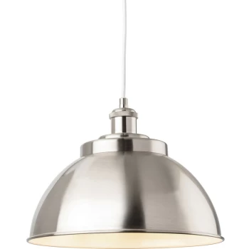 image of Firstlight - Genoa Industrial Dome Pendant Light Brushed Steel