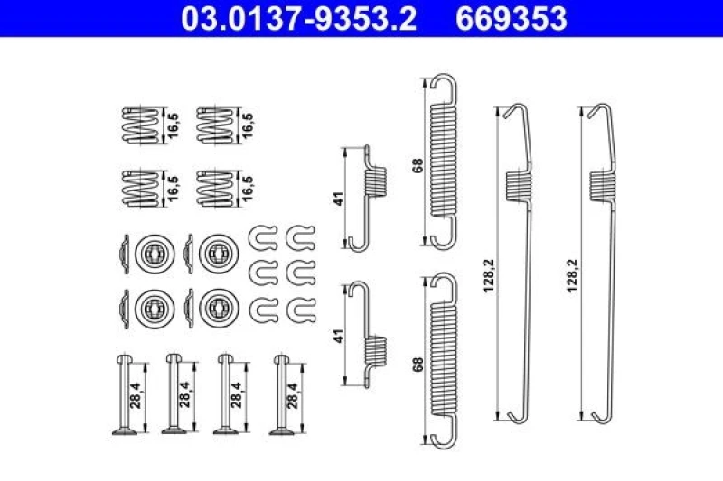 Image of Brake shoe fitting kit ATE 03.0137-9353.2