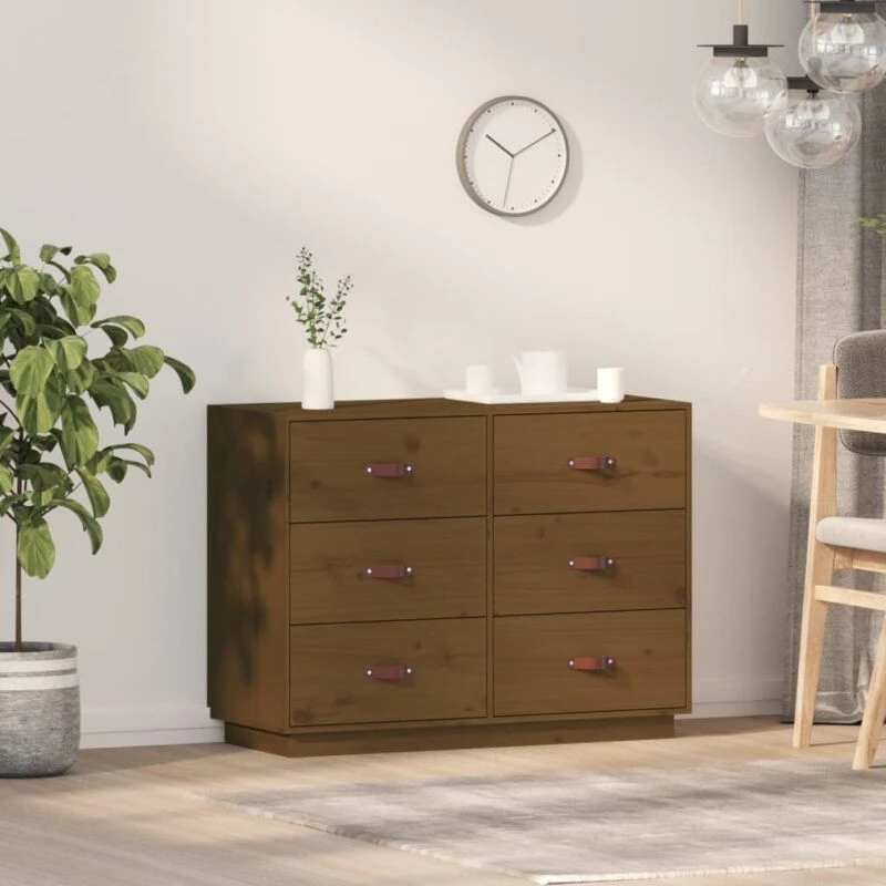 Image of VIDAXL Sideboard Honey Brown 100x40x75cm Solid Wood Pine Vidaxl 8720287205388