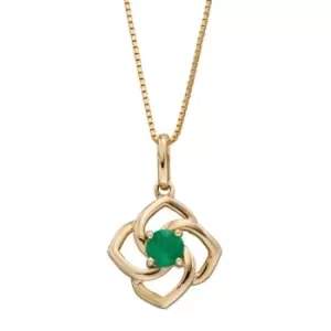 Image of Cut Out Flower Emerald Yellow Gold Pendant GP2279G