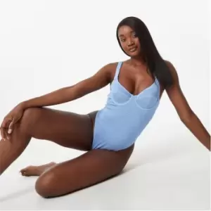 Image of Jack Wills Eco Crinkle Underwire Swimsuit - Blue