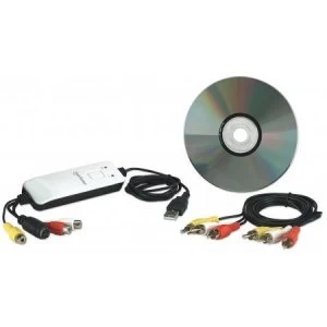 Image of Manhattan USB-A Audio/Video Grabber Single Button Video Capture Copy and Pause control Encodes in MPEG 1/2/4 format Box
