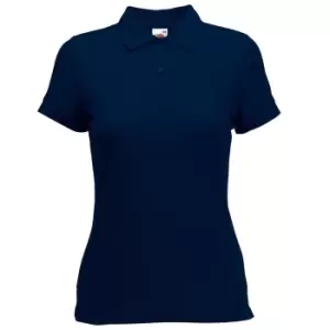 Image of Fruit Of The Loom Womens Lady-Fit 65/35 Short Sleeve Polo Shirt (2XL) (Deep Navy)