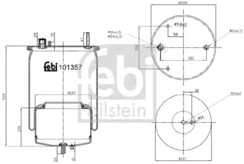 Image of FEBI BILSTEIN 101357 Boot, air suspension Rear Axle Boot,air suspension (324)