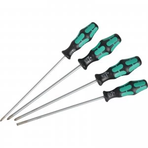 image of Wera 4 Piece Kraftform Plus Long Reach Screwdriver Set