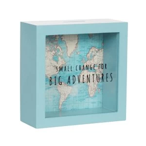 image of Sass & Belle Vintage Map Big Adventures Money Box