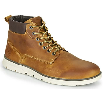 Image of Jack Jones JFW TUBAR LEATHER mens Mid Boots in Brown - Sizes 9,10.5