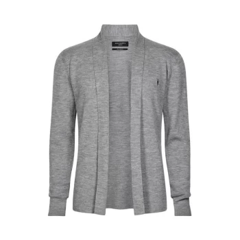 image of AllSaints Mode Merino Open Cardigan - Grey Marl