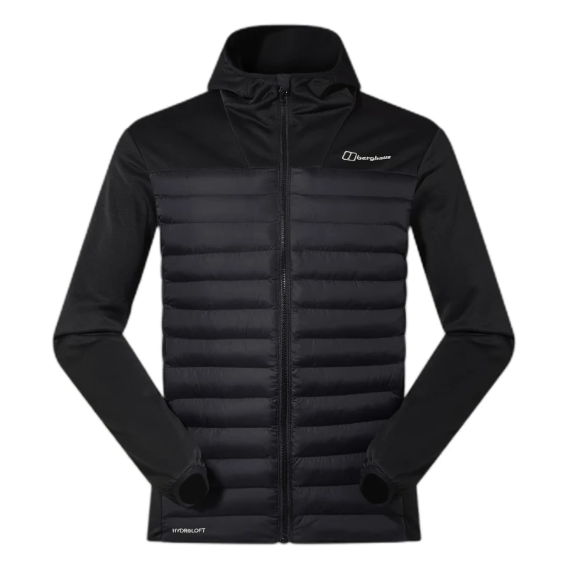 Image of Berghaus Vaskye Hybrid Hooded Jacket Hybrid Jackets Small Black 68946703350