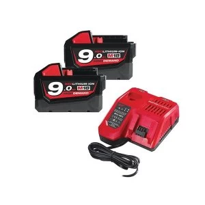 image of Milwaukee Power Tools M18 NRG-902 Energy Pack 18V 2 x 9.0Ah Li-ion