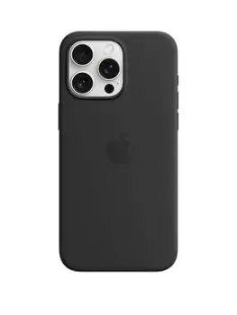 Image of Apple iPhone 15 Pro Max Black Silicone Case With Magsafe