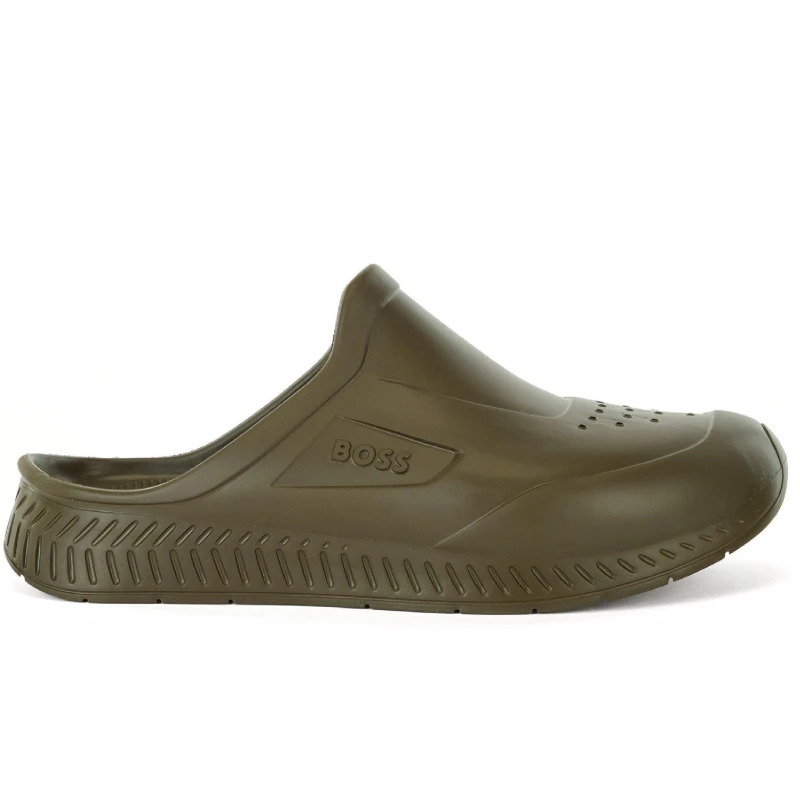 Image of Boss Mens Titanium-R Rubber Water-Friendly Pool Sliders Dark Green male 5 (39)
