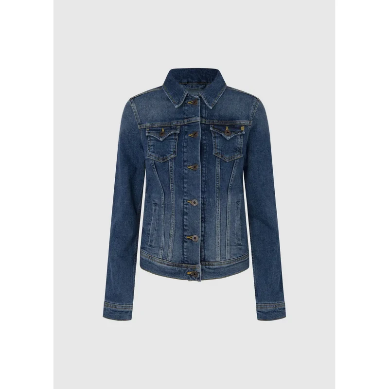 Image of Pepe Jeans Womens denim jacket Pepe Jeans Thrift Bleu Female XS