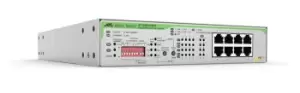 image of AT-GS920/8PS-50 - Unmanaged - Gigabit Ethernet (10/100/1000) - Power over Ethernet (PoE) - Rack mounting - 1U - Wall mountable