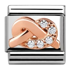 image of Nomination CLASSIC Rose Gold Symbols White Knot Charm 430302/06