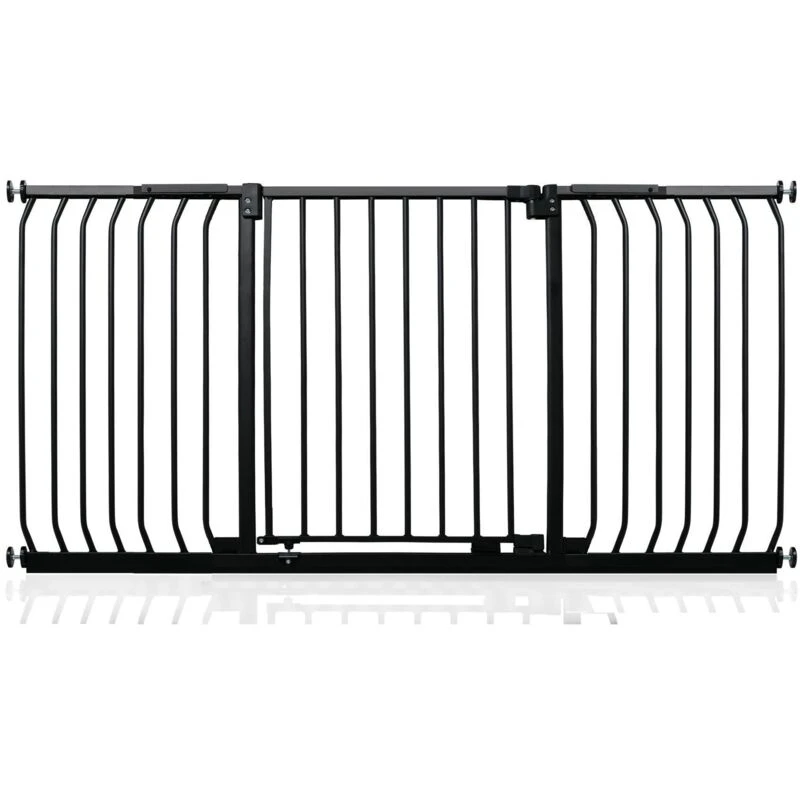 Image of Safetots Elite Pressure Safety Gate, 152Cm - 161Cm, Matt Black, Pressure Fit Stair Gate