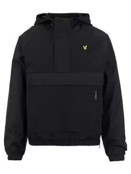 image of Lyle & Scott Boys Hooded Pocket Windcheater Jacket - Black, Size Age: 10-11 Years