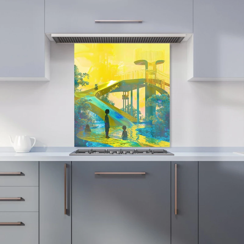 Image of Designer Kitchen Splashbacks Elena Sable: 00017 Kitchen Splashback Size: 600mm x 750mm Multicolor Unisex 600mm x 750mm