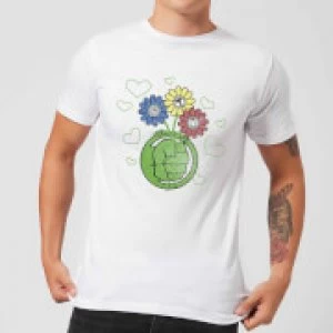 Marvel Avengers Hulk Flower Fist T-Shirt - White - 5XL