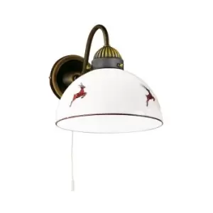 Image of Kolarz nonna - Cottage Style Glass Wall Light Matt Antique Brass, 1x E27