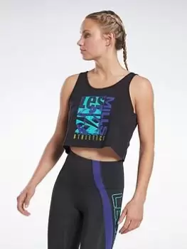 Image of Reebok Les Mills Graphic Tank Top - Black Size M Women