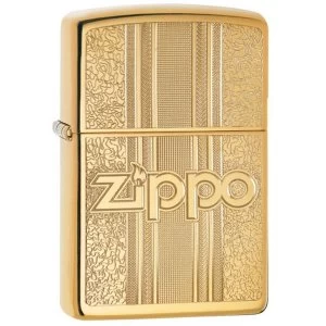 Image of Zippo and Pattern Design High Polish Brass Windproof Lighter