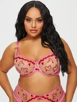 Image of Ann Summers Bras Cross My Heart Non Padded Fuller Bust Balcony - Bright Pink, Bright Pink, Size 34H, Women