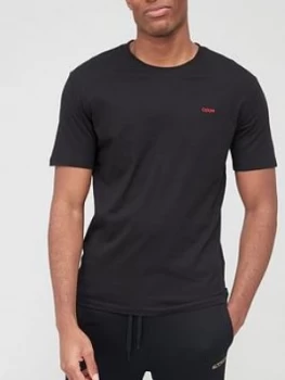 Image of Hugo Boss Embroidered Reverse Logo T-Shirt Black Size L Men
