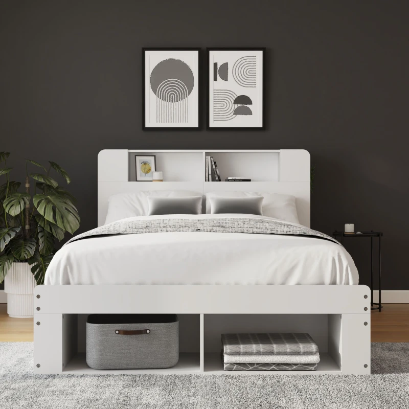 Image of GFW Anya White Ottoman Bed Frame - 4ft6 Double