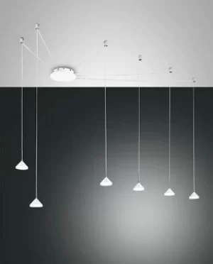 image of Isabella LED Cluster Pendant Ceiling Light White Glass