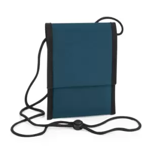 image of Bagbase Recycled Neck Pouch (One Size) (Petrol Blue)