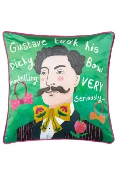 Image of Gustave Piped Velvet Polyester Filled Cushion