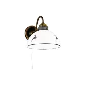 Image of Nonna Cottage Style Wall Light Antique Brass, 1x E27