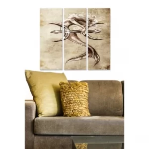 Image of MDF100424209 Multicolor Decorative MDF Painting (3 Pieces)