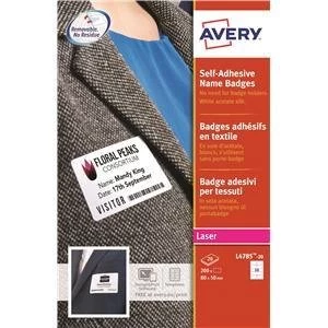 Image of Original Avery L4785 80x50mm Self Adhesive Name Badge 200 Labels