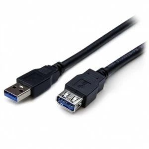 Image of 1m Black SuperSpeed USB 3.0 Extension Cable A to A MF