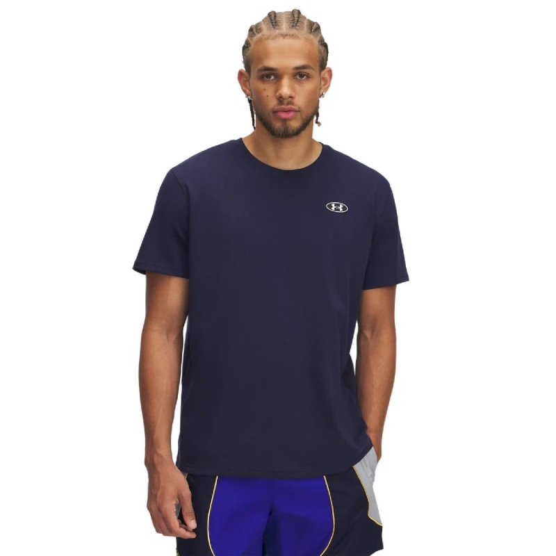 Image of Under Armour Heavyweight Left Chest Patch T-Shirt Blue male L