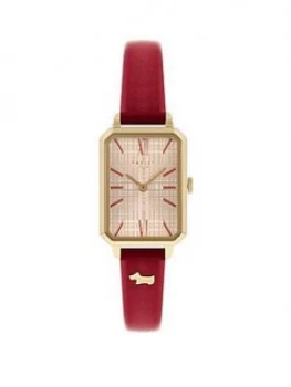 image of Radley Sqaure Dial Red Strap Watch