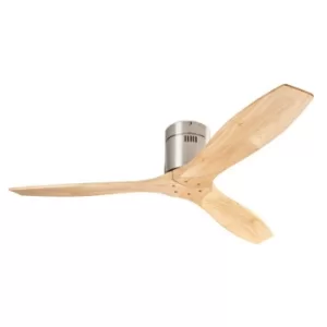 Image of Stem 3 Blade Ceiling Fan Satin Nickel, Wood