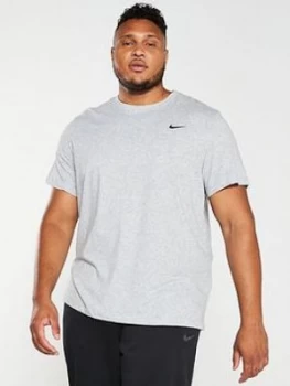 image of Nike Plus Size Solid Crew Neck T-Shirt - Grey